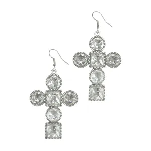 Crystal Cross Earrings