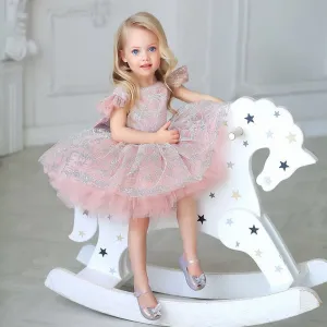 Cute Pink Baby Girl Party Dresses for Birthday