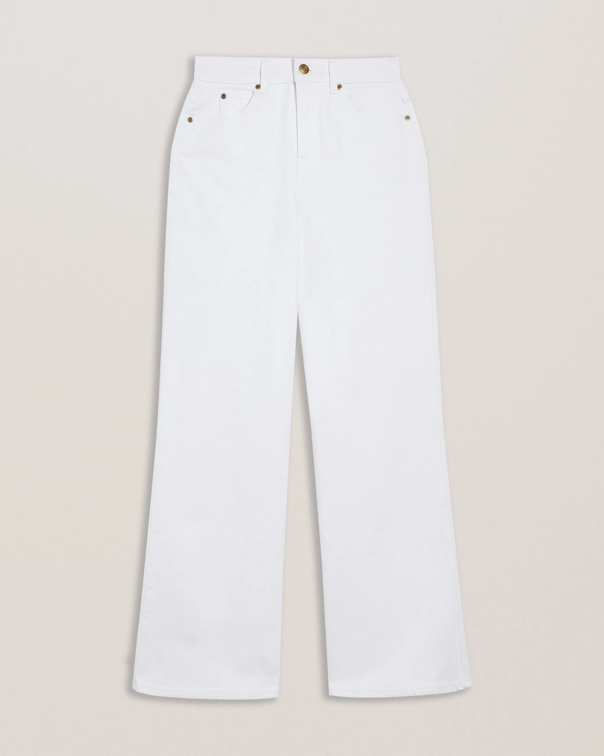 Darhla High Rise Wide Leg Jeans White