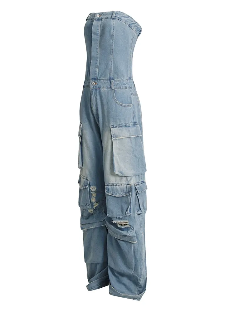 Denim Pocket Jumpsuit