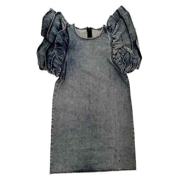 Denim Ruffle Dress