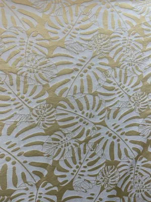 Designer Gold Leaf Off-White Brocade