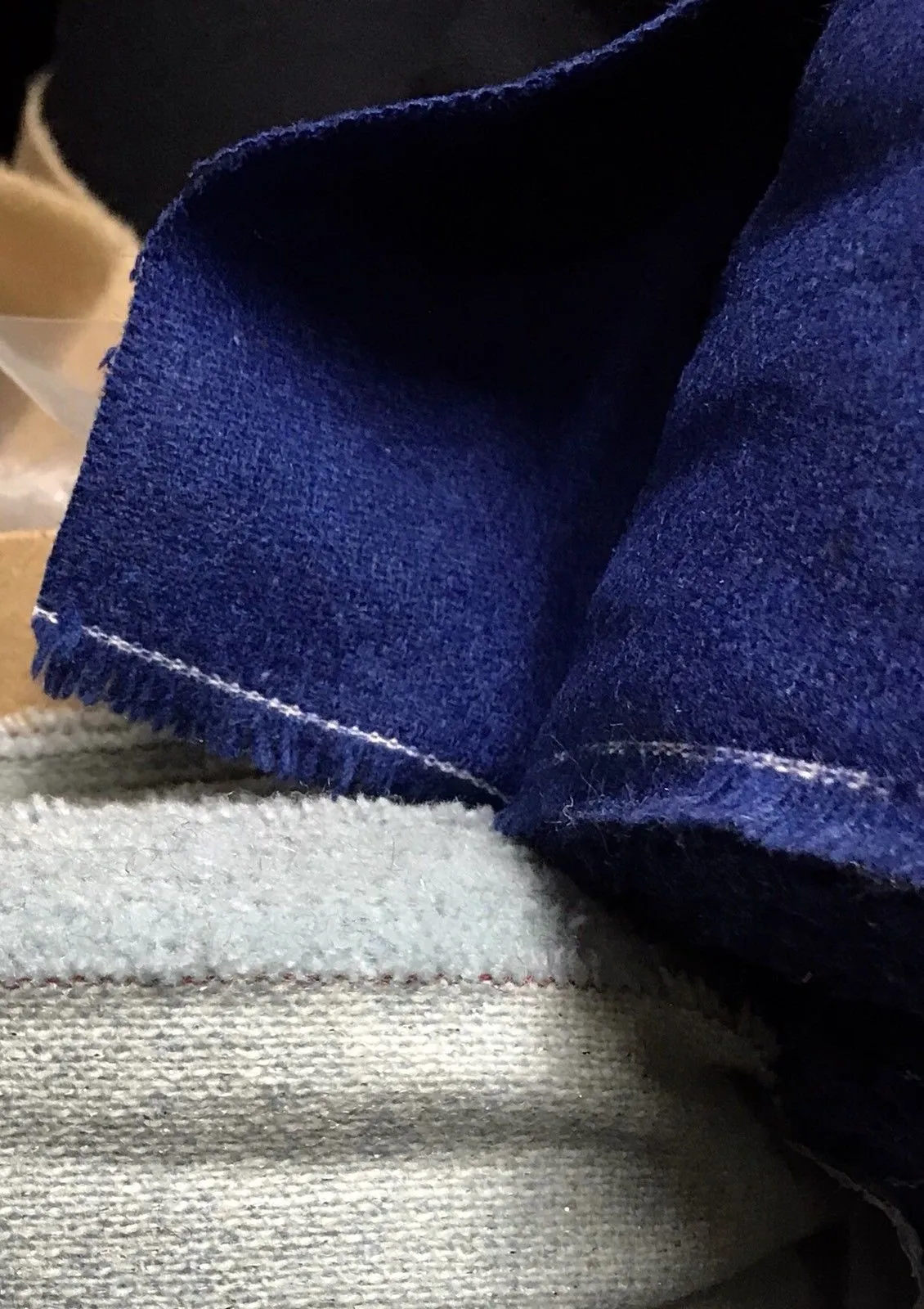 Designer Wool Woven Fabric Made In Italy Sold By The Yard- Jewel Blue