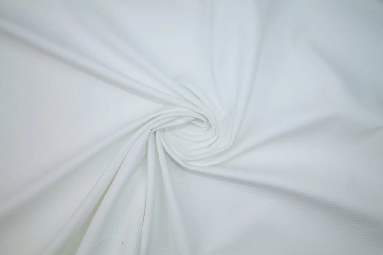 Diamond Weave Cotton Piqué - White