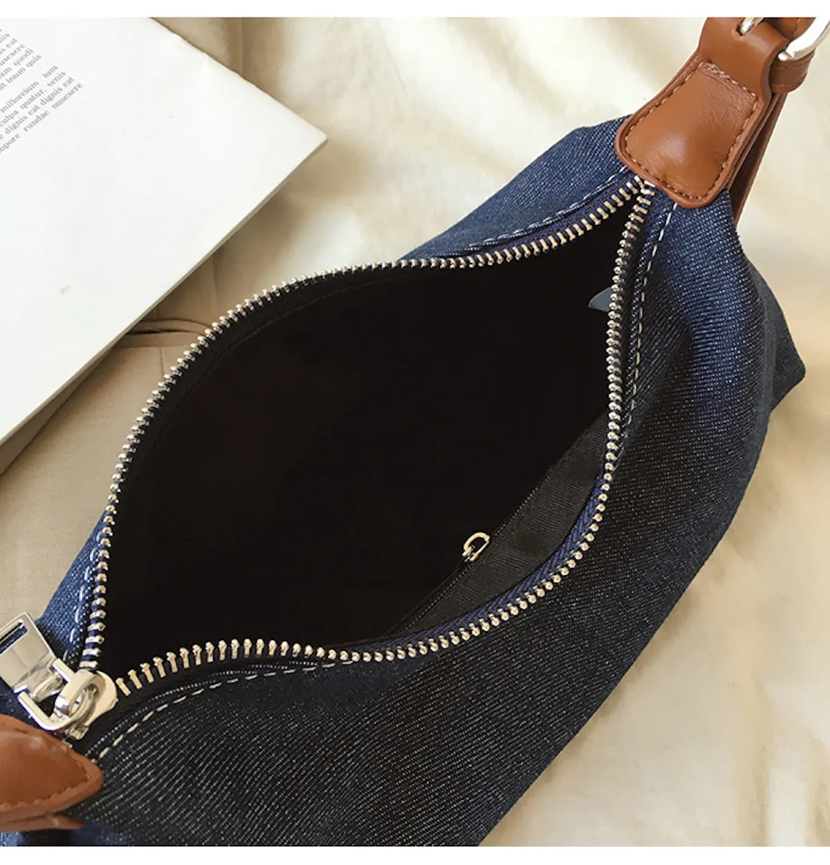 Elena Handbags Classic Everyday Denim Shoulder Bag