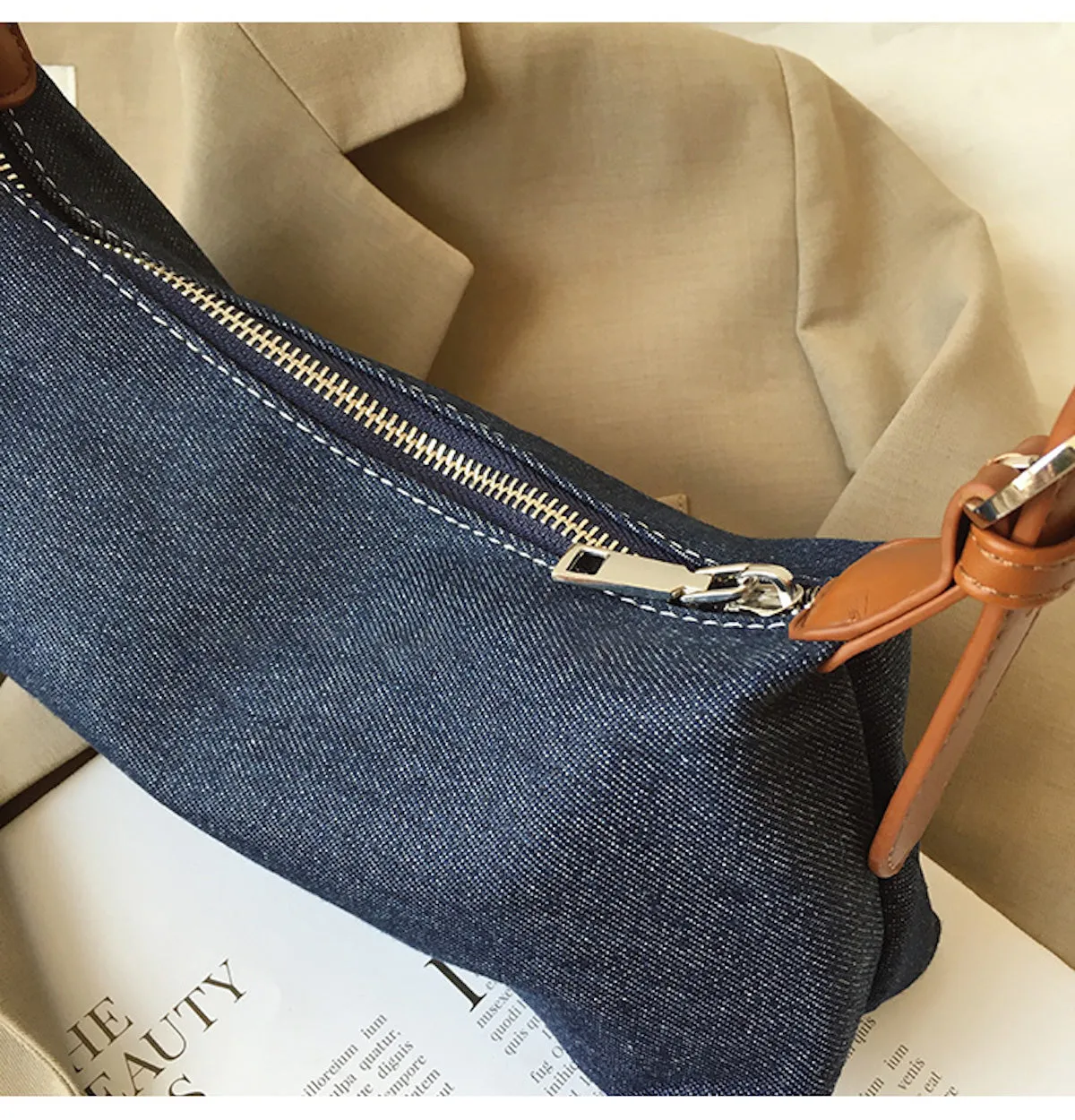 Elena Handbags Classic Everyday Denim Shoulder Bag