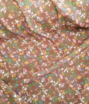 End of Bolt: 3 yards of Designer Deadstock Cottage Floral Rayon Crepe Woven- remnant