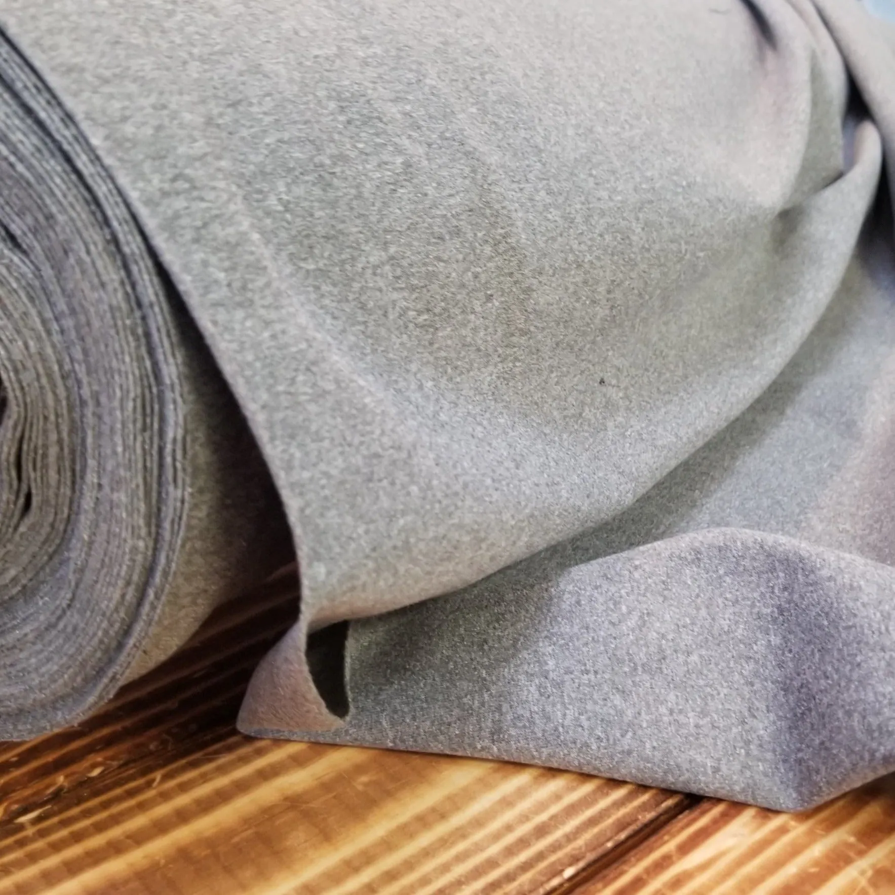 End of BOlt: 4.5 yards of Designer Deadstock Athletic Wear Heavy Gray Ponte Like Stretchy Knit- remnant