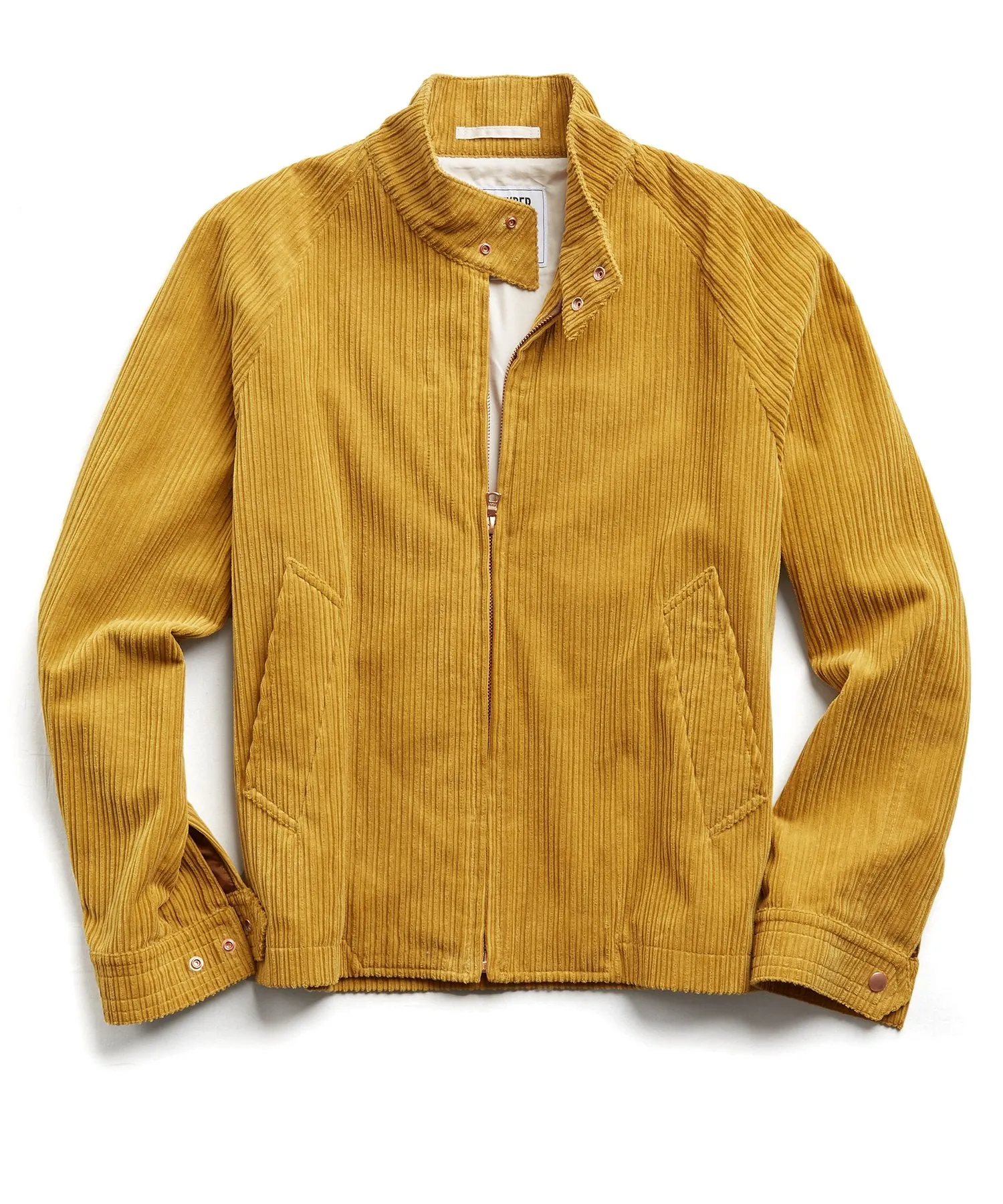 Exclusive Todd Snyder   Private White Corduroy Barracuda Jacket in Gold