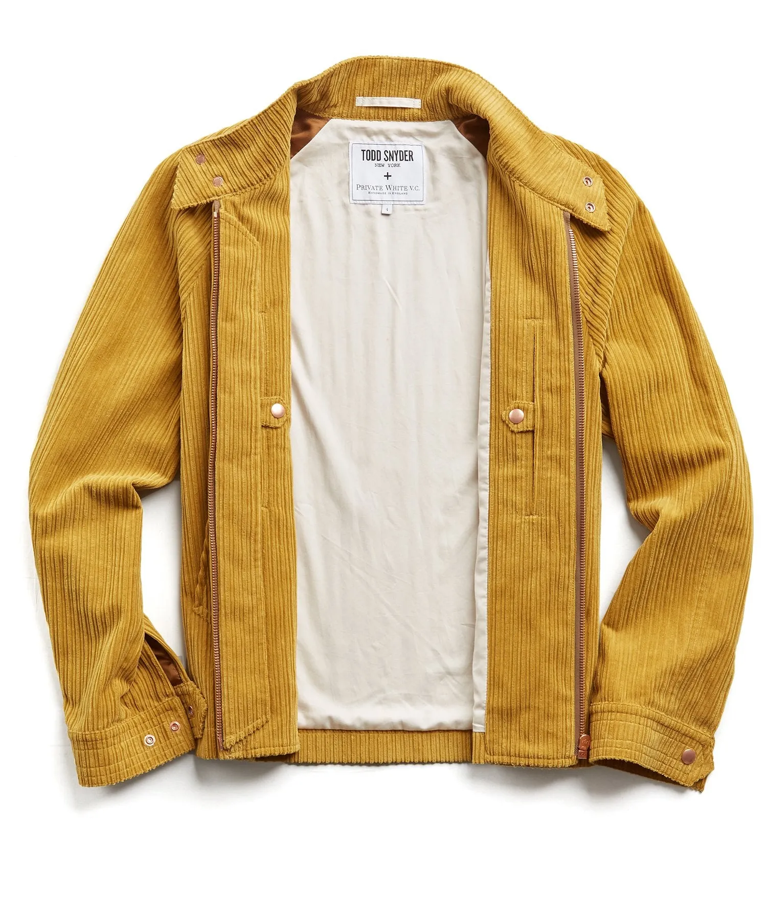 Exclusive Todd Snyder   Private White Corduroy Barracuda Jacket in Gold