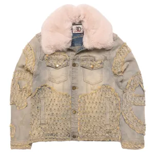 F1023 Frost Tattered Denim Jacket - Dirt