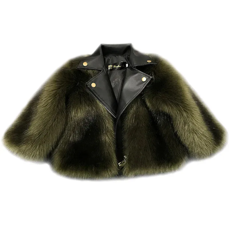 Faux Fur Leather Coat