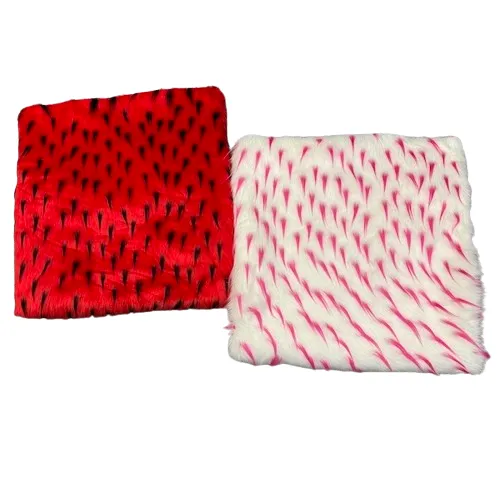 Fuchsia | White Two Tone Spike Shaggy Faux Fur Fabric