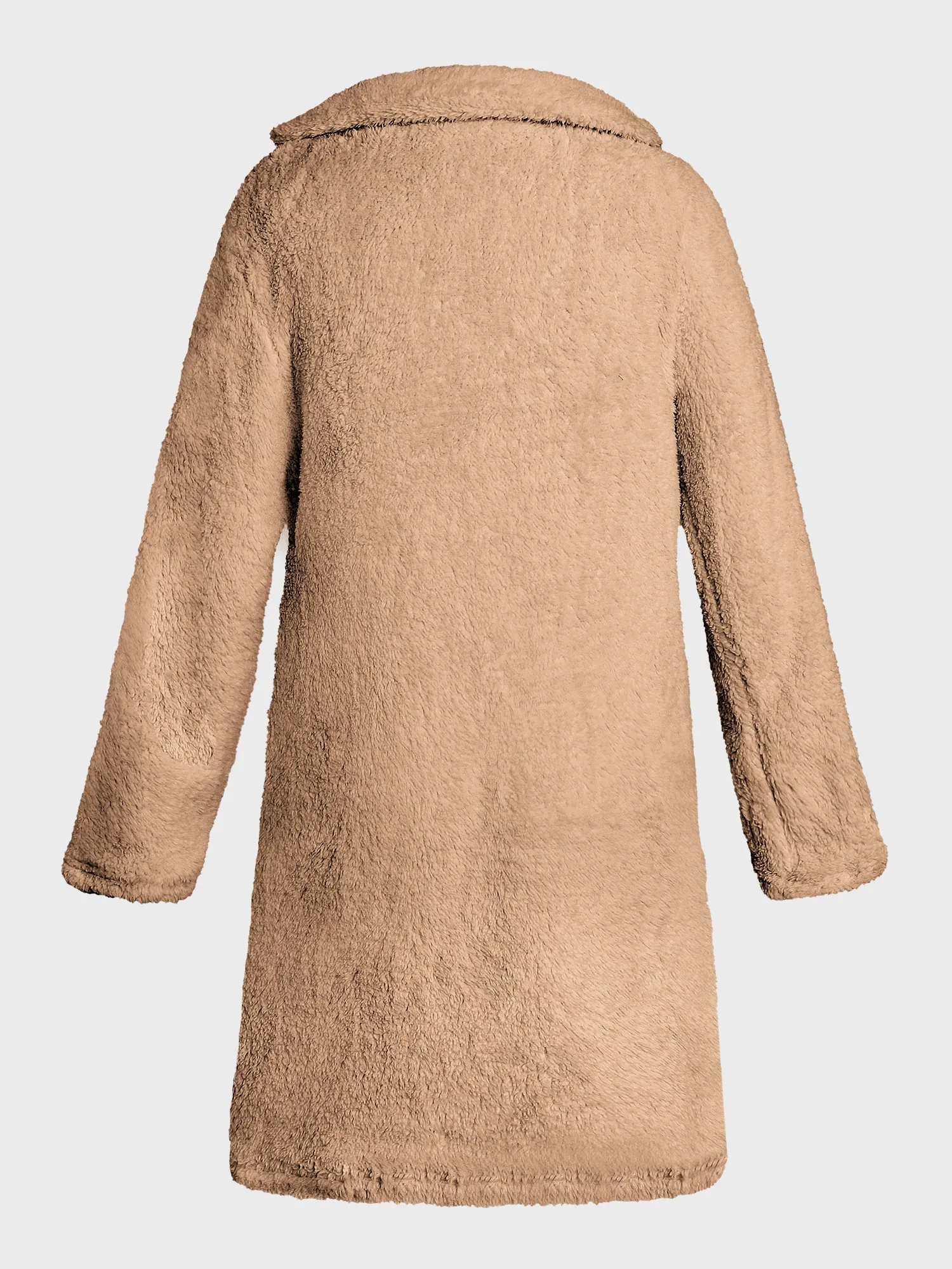 Furry Long Sleeved Plush Coat