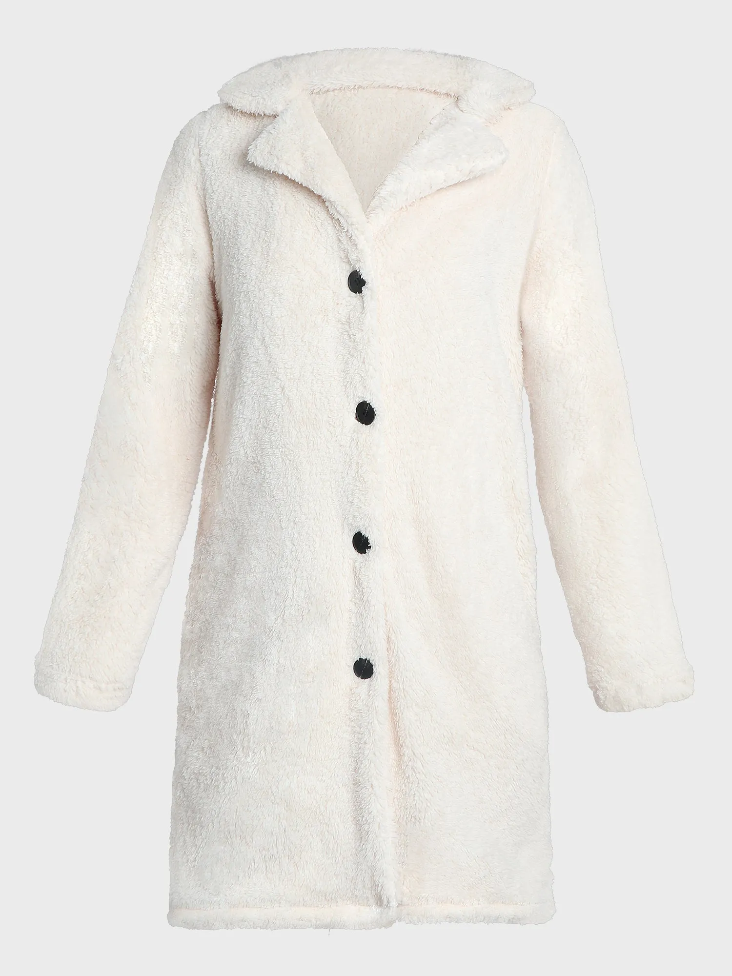 Furry Long Sleeved Plush Coat