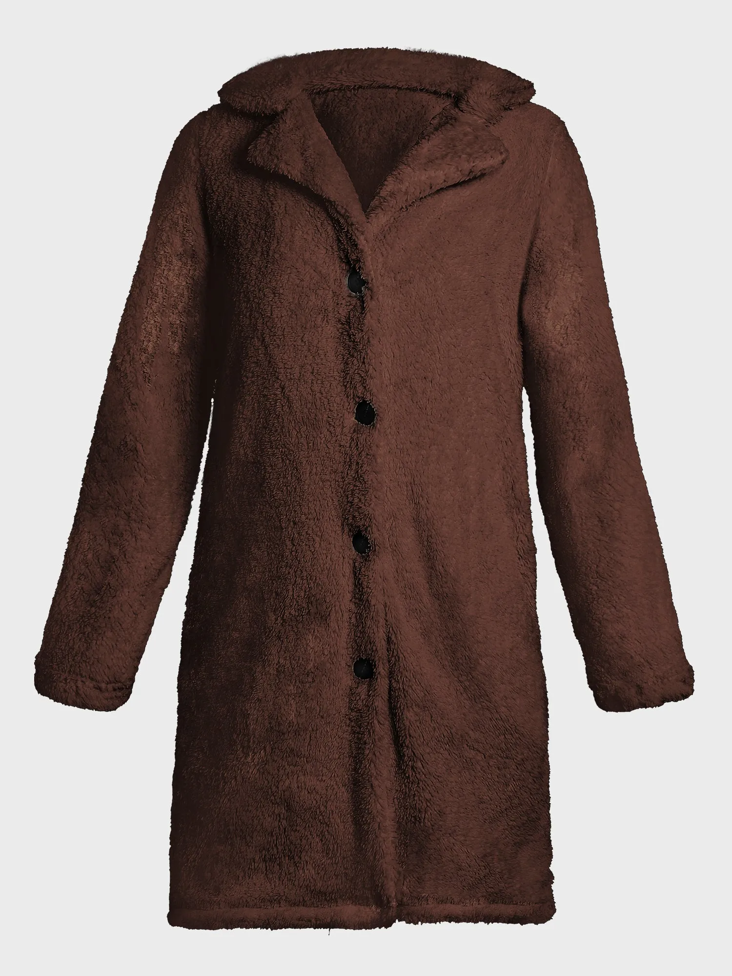 Furry Long Sleeved Plush Coat