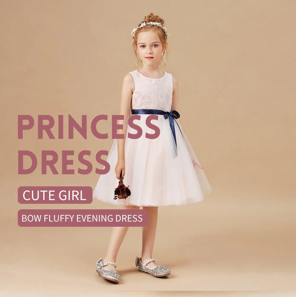 Girls Sleeveless Fancy Wedding Dress