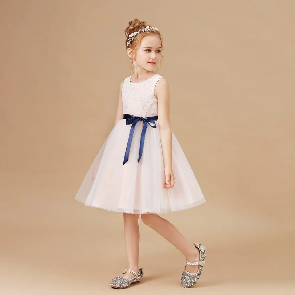 Girls Sleeveless Fancy Wedding Dress