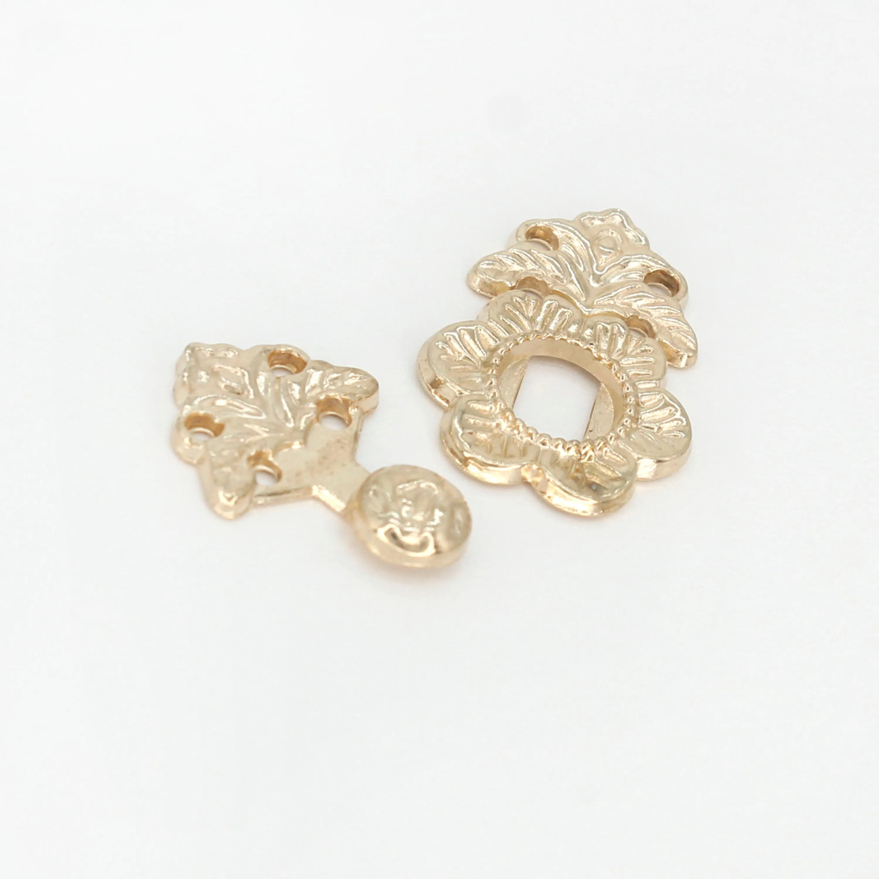 Golden Floral Fantasies Frog Closure Metal Buttons