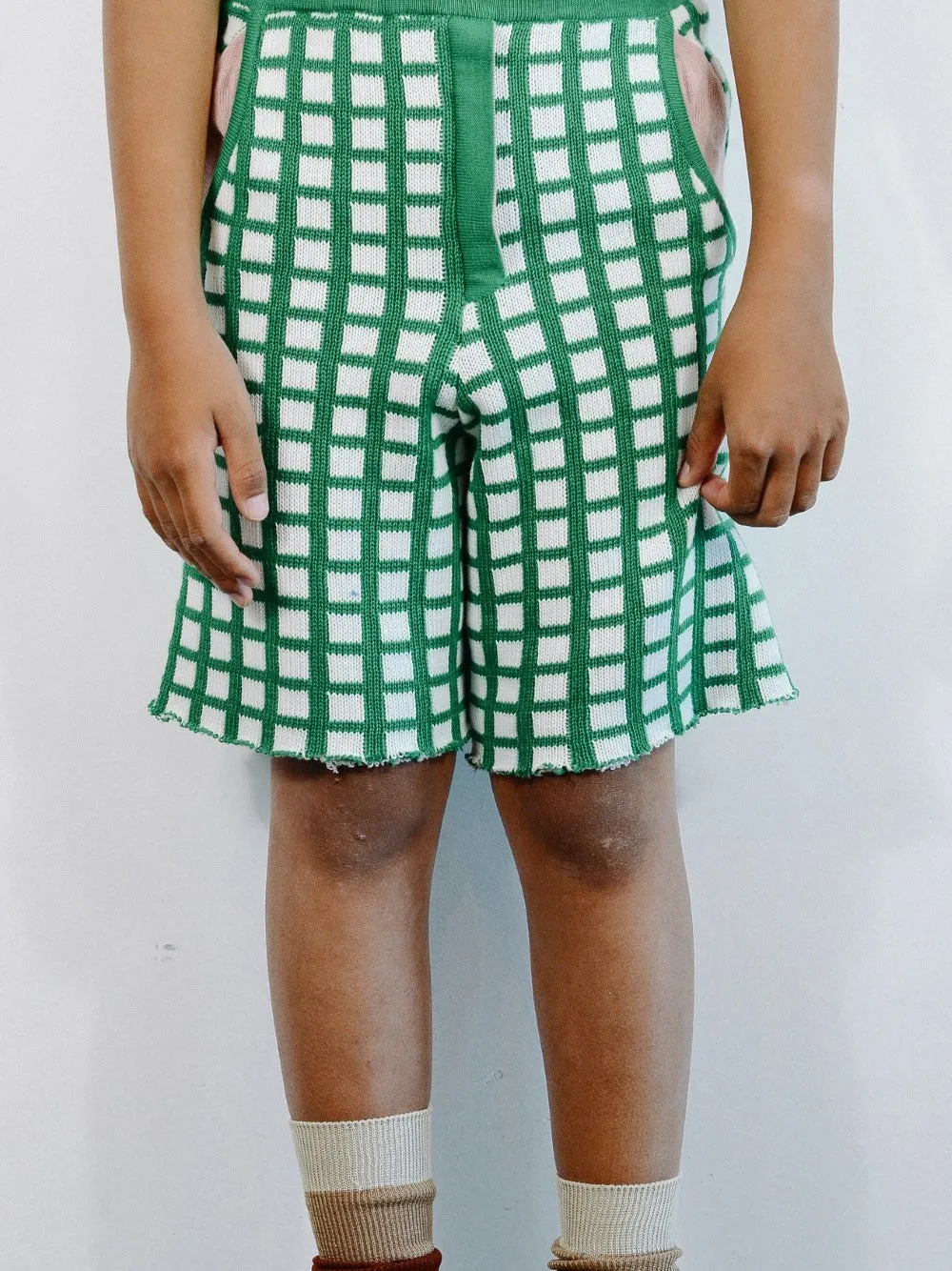 Green and White Shorts