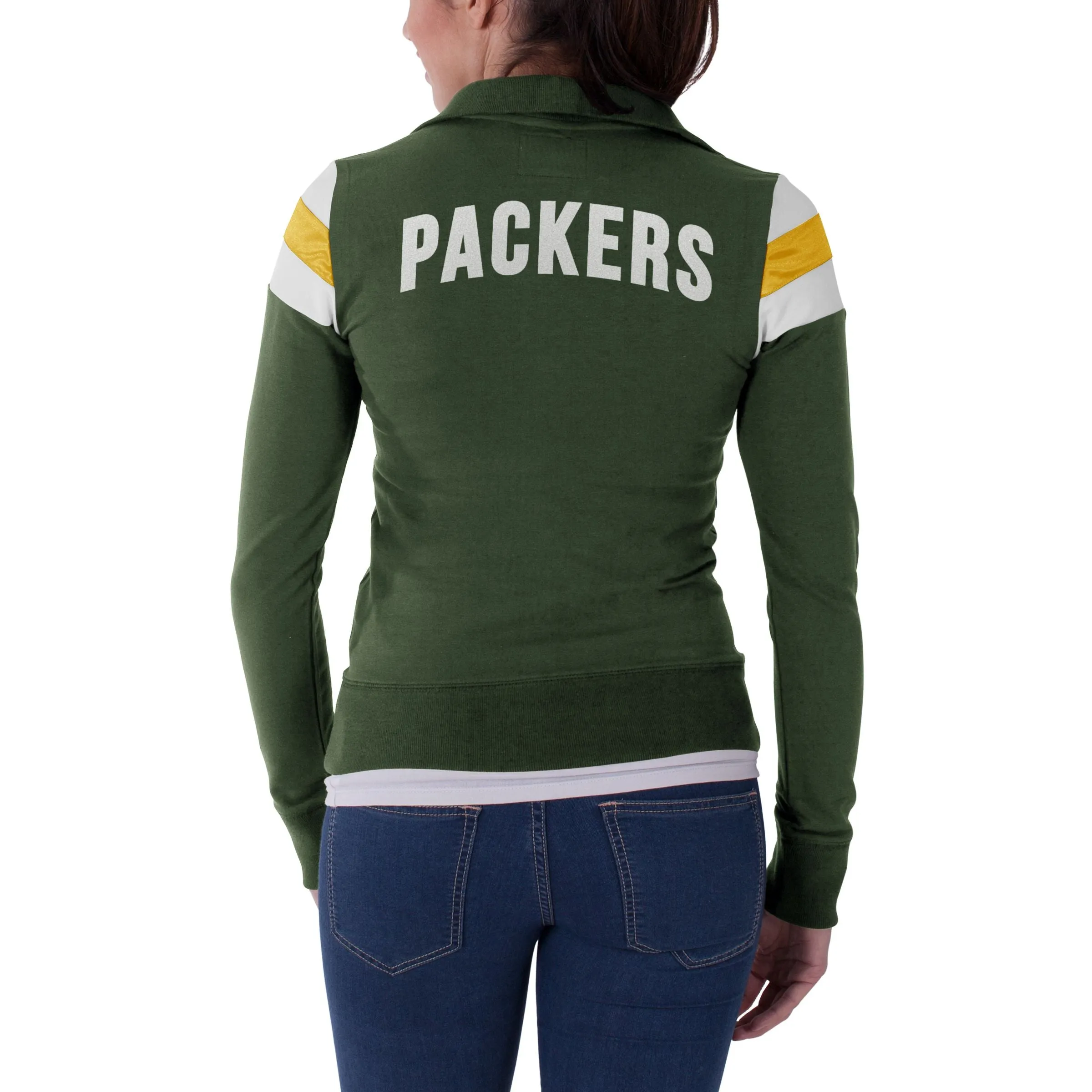 Green Bay Packers Pine Crossover Women's Track Jacket