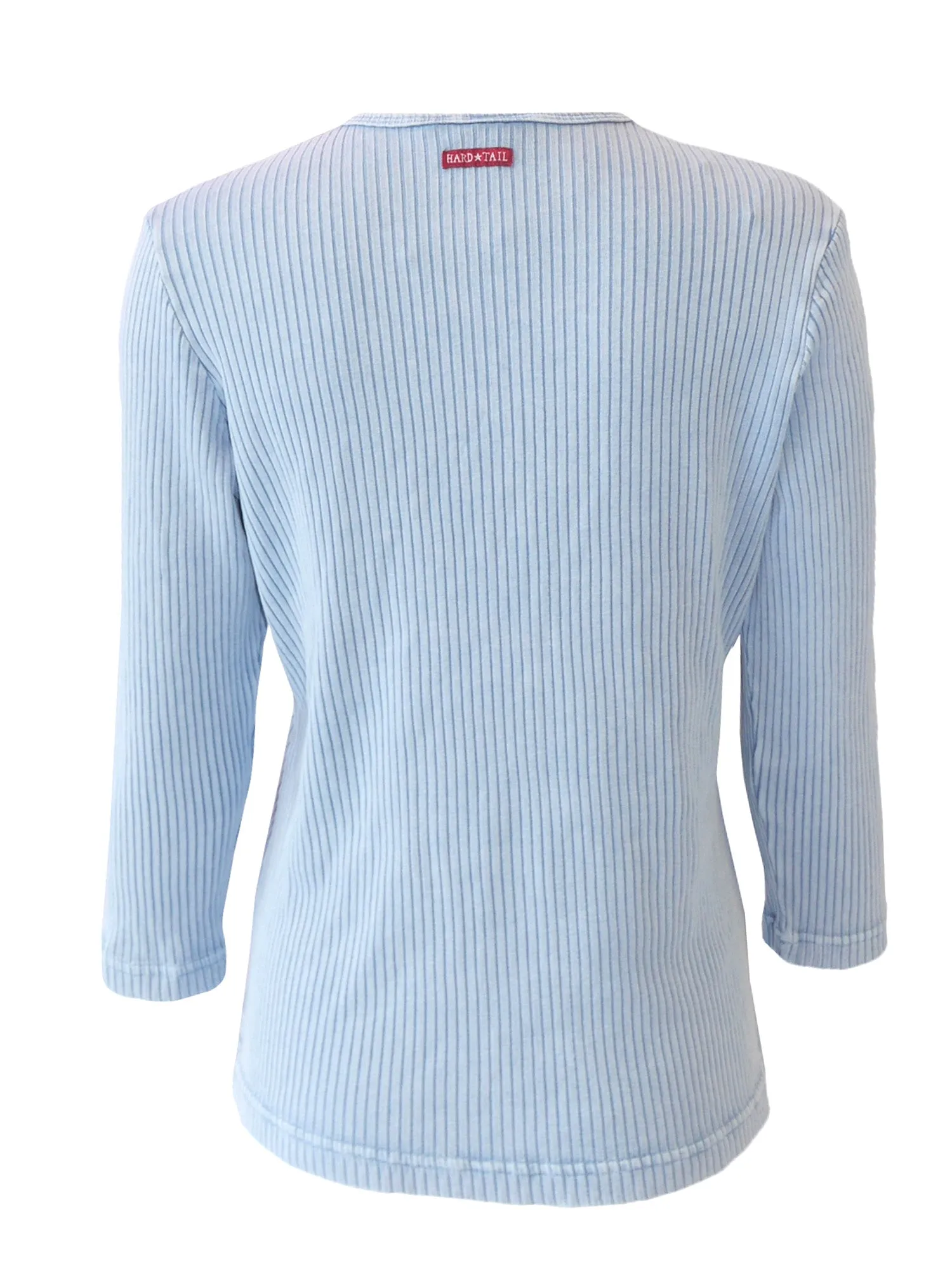 Hard Tail Wide Ribbed 3/4 Sleeve Henley Shirt (CMR-01)