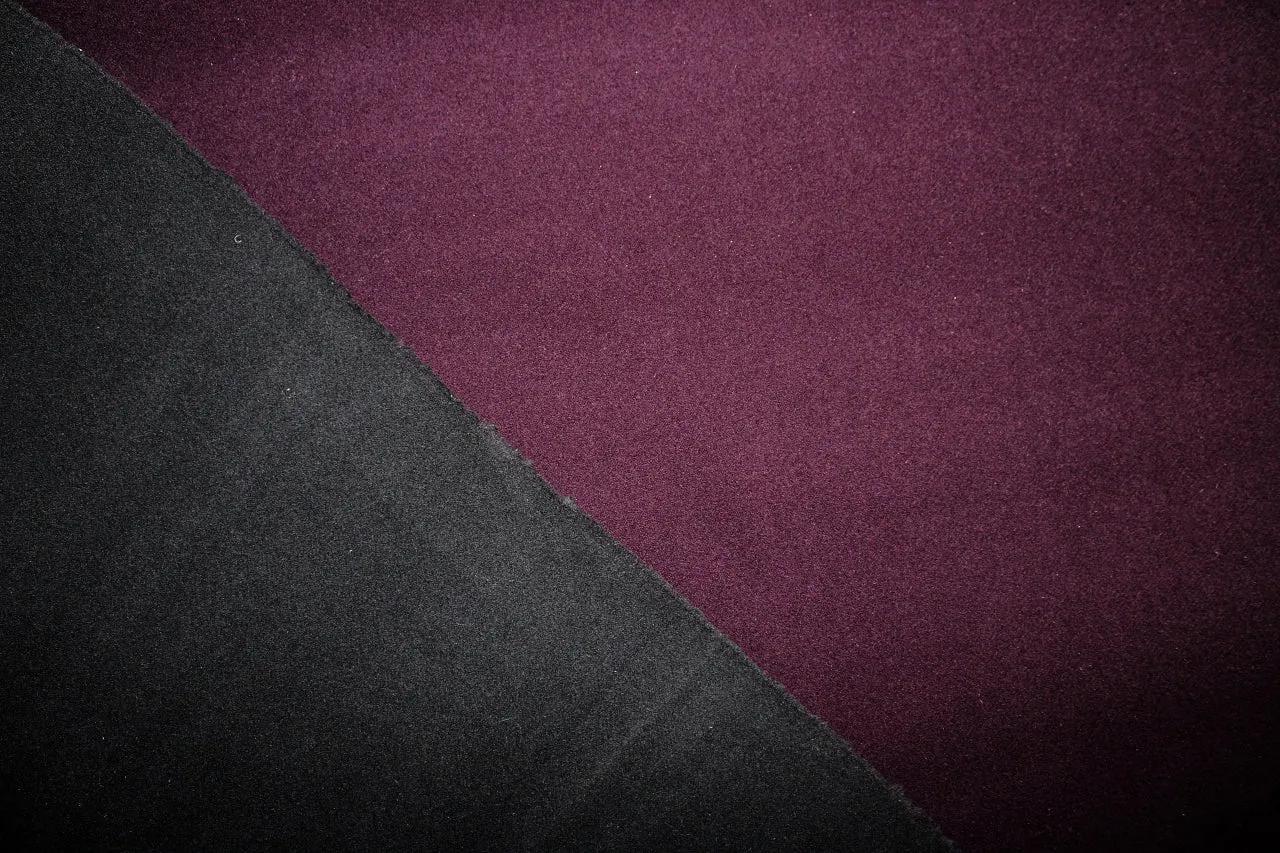 Haute New York Designer Wool Double Cloth - Midnight Purple/Black