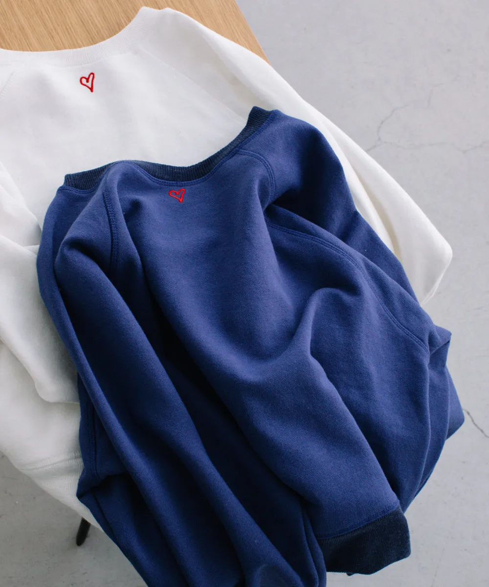 heart embroidery sweat tops