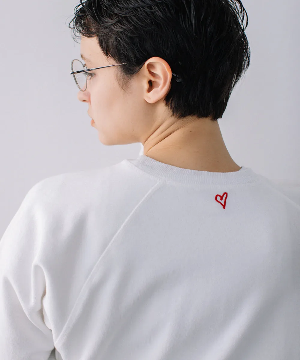 heart embroidery sweat tops