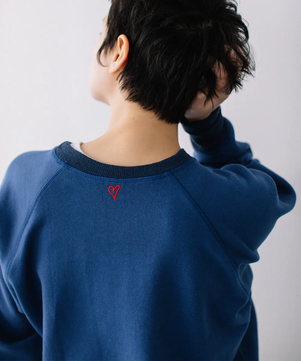 heart embroidery sweat tops