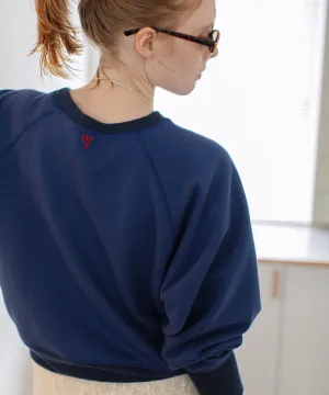 heart embroidery sweat tops