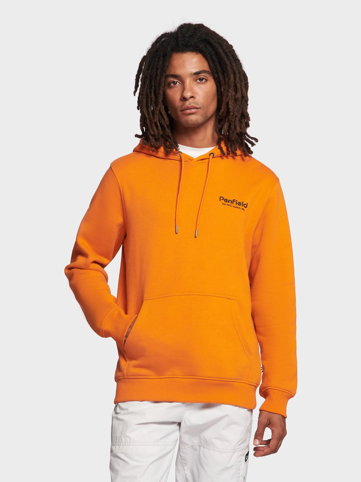 Hudson Script Hoodie in Burnt Orange