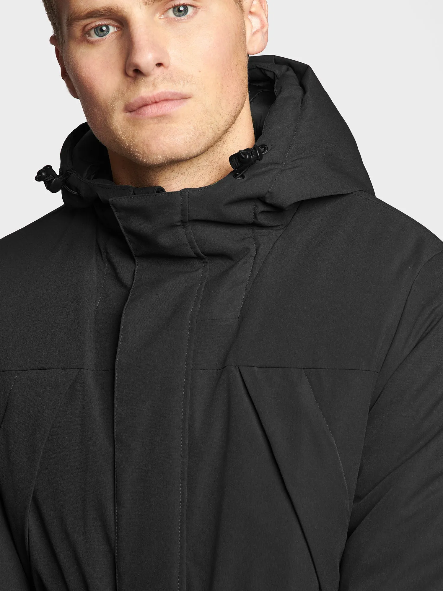 Hudson Script Technical Parka Jacket in Black