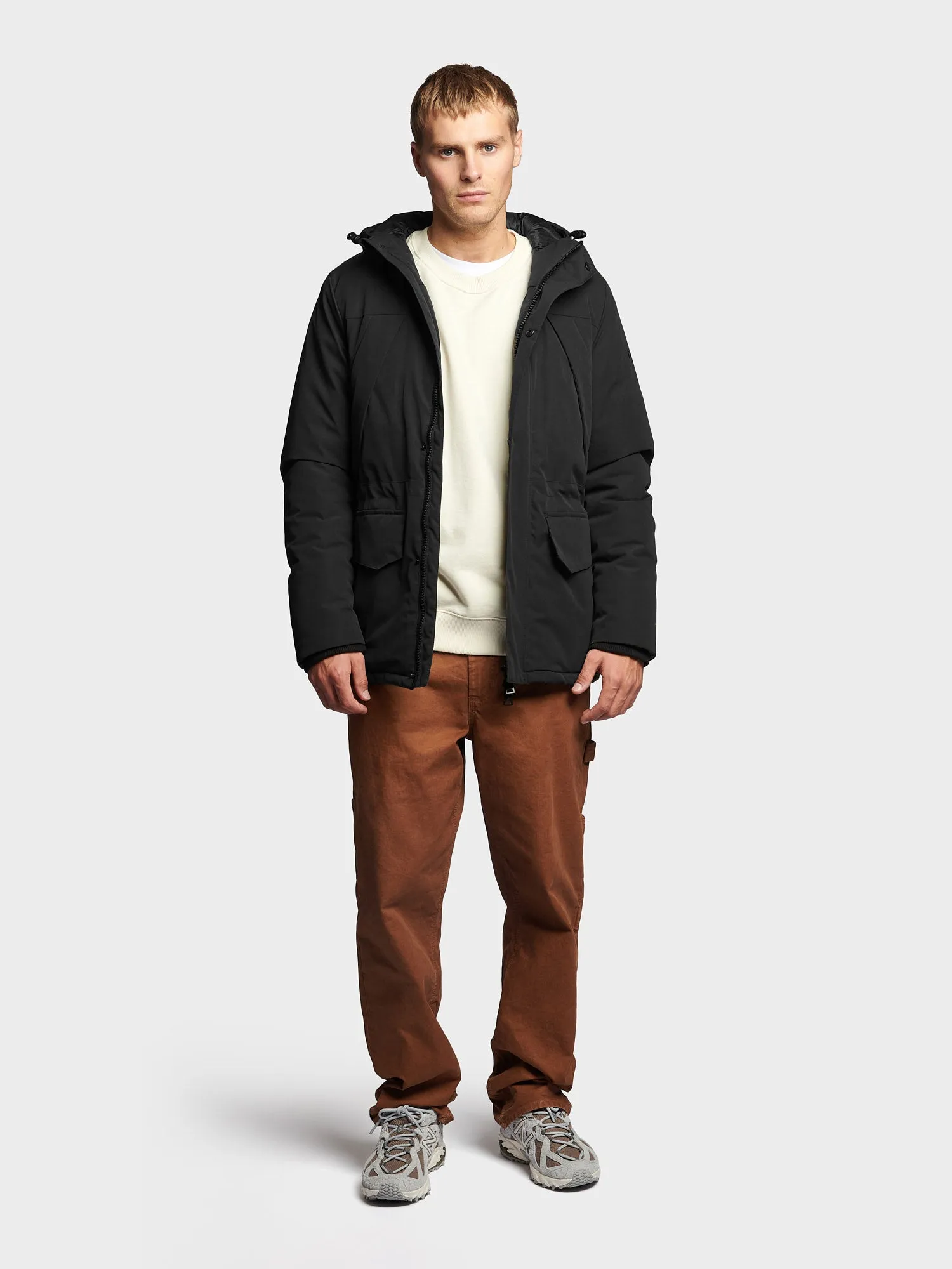 Hudson Script Technical Parka Jacket in Black