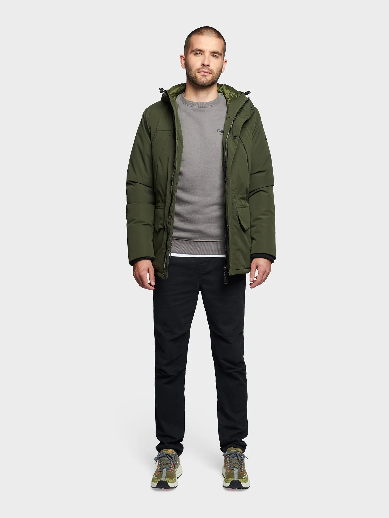 Hudson Script Technical Parka Jacket in Forest Night