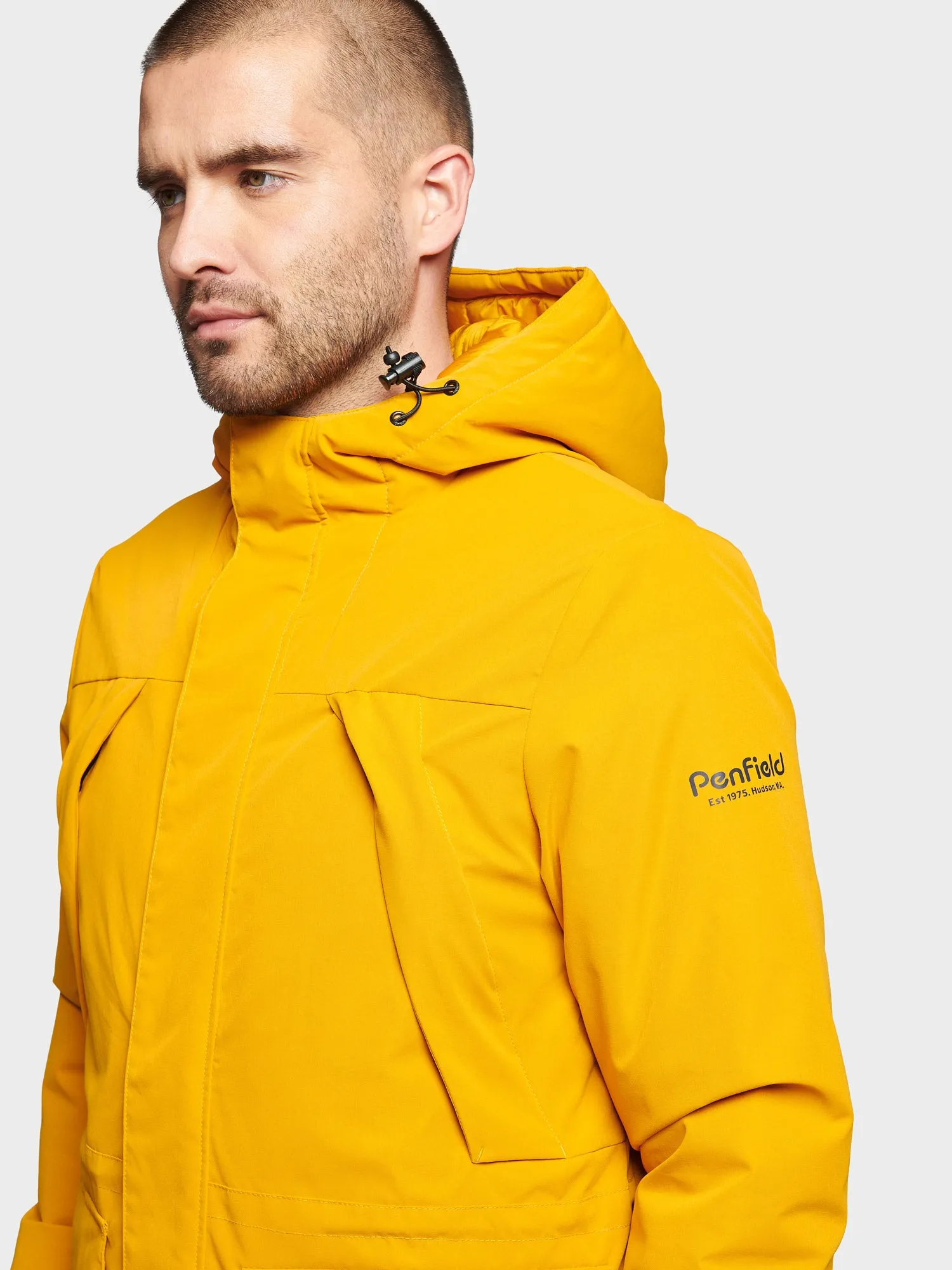 Hudson Script Technical Parka Jacket in Sunflower