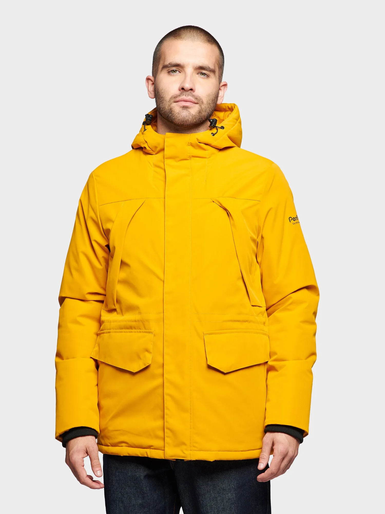 Hudson Script Technical Parka Jacket in Sunflower