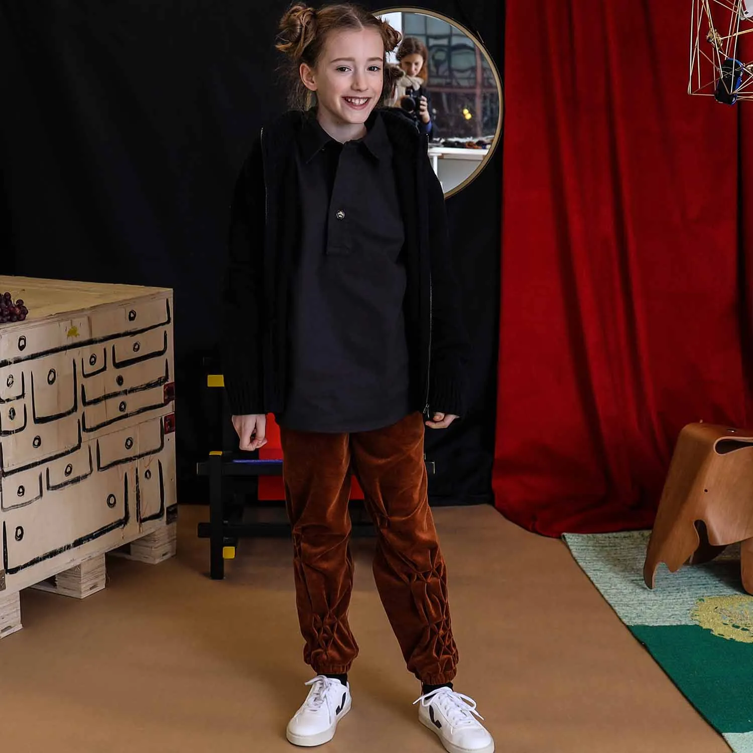 Kinderen Copper Velvet Track Pants met Handsmock