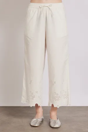 lana trousers - white broderie