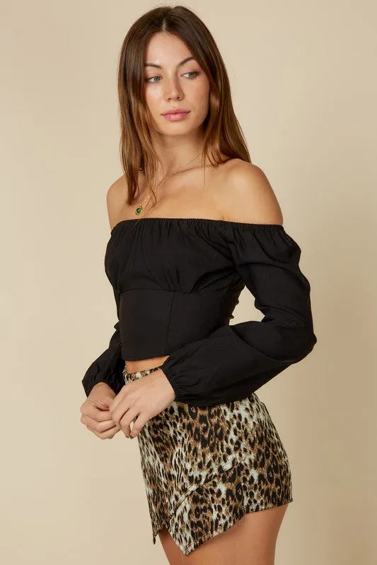 Lena Off Shoulder Top (BLACK)