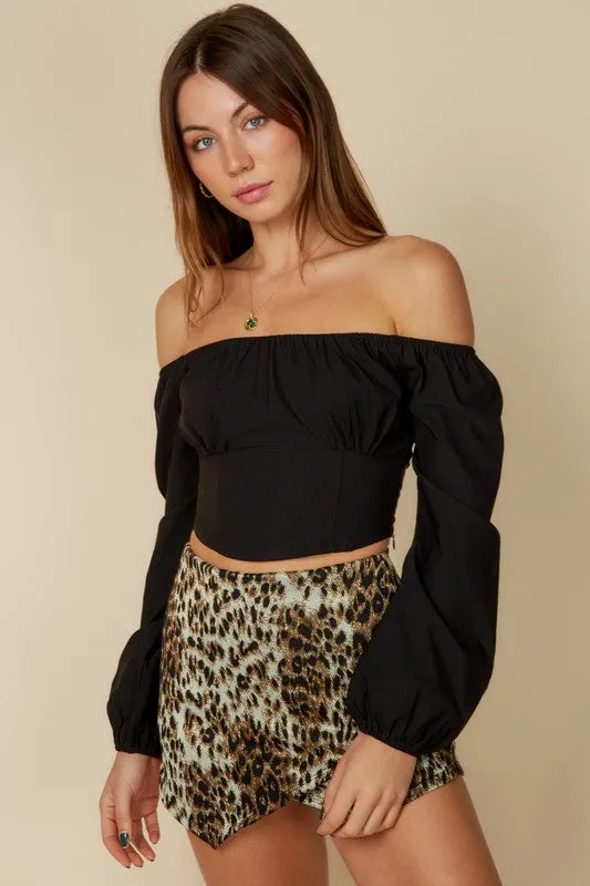 Lena Off Shoulder Top (BLACK)