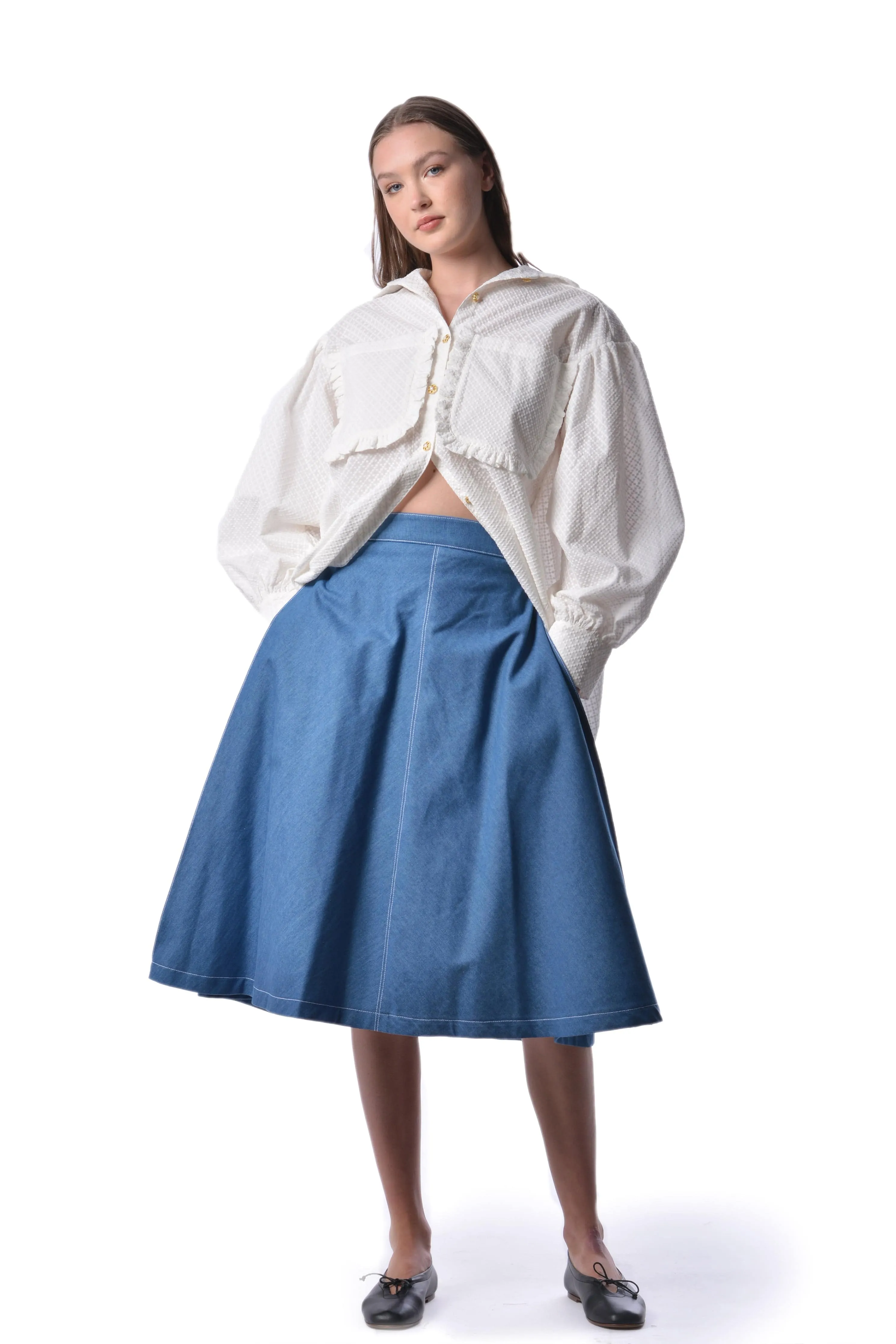 Light Blue Denim Winnie Skirt