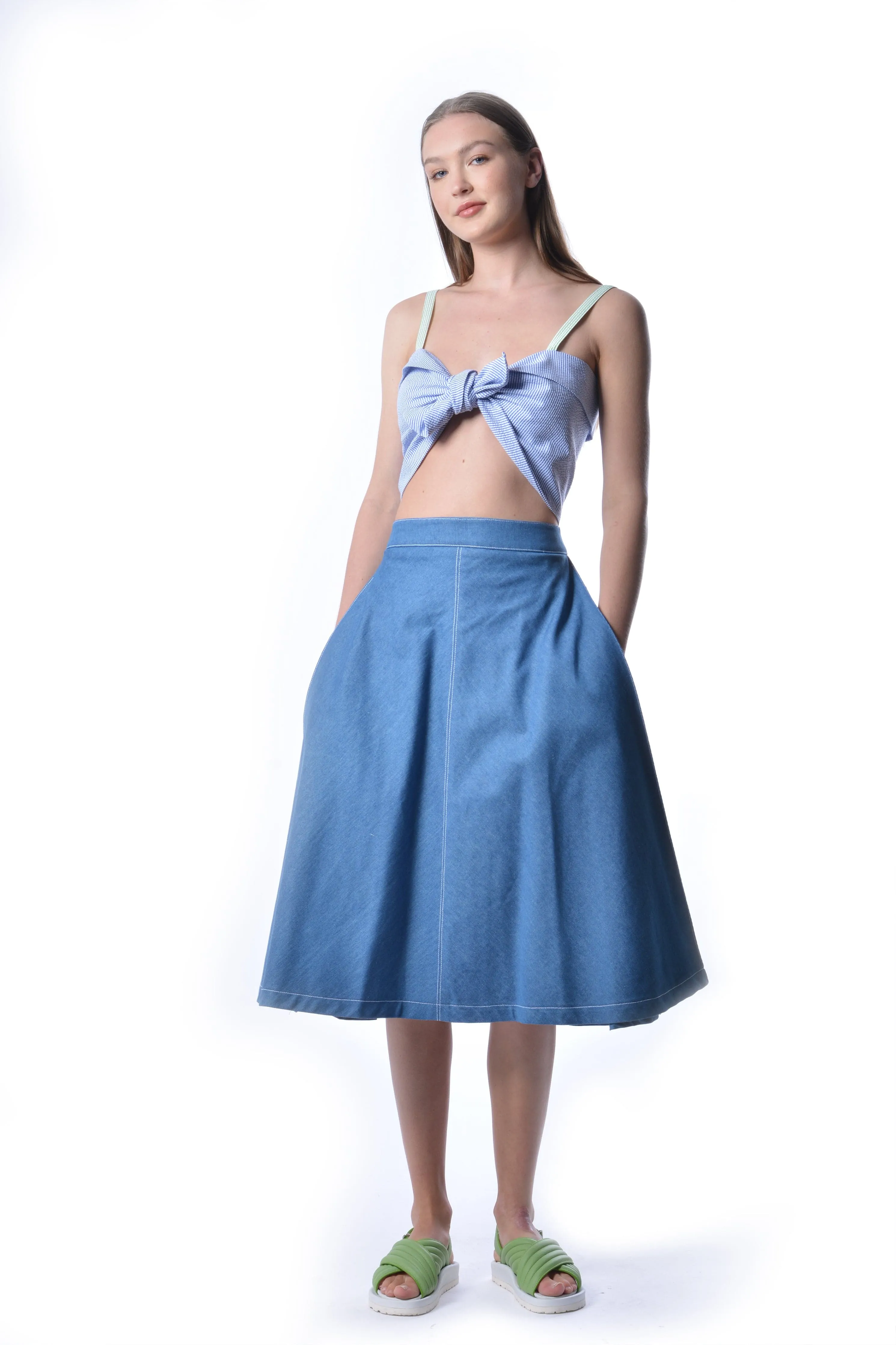 Light Blue Denim Winnie Skirt