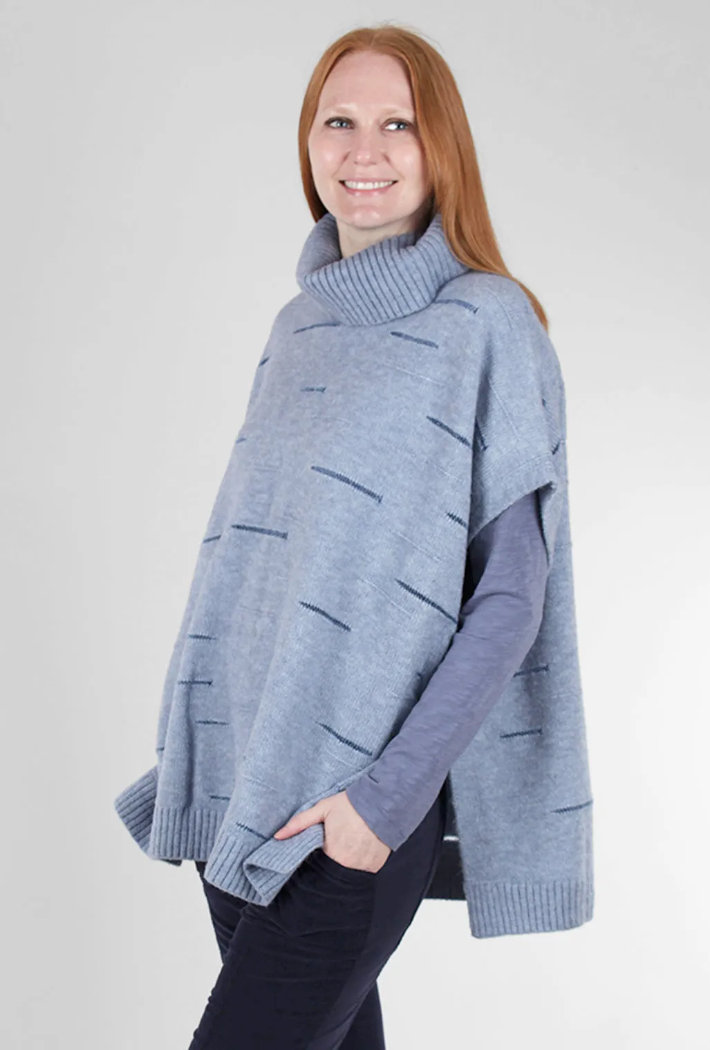 Limi Cowl Poncho, Blue