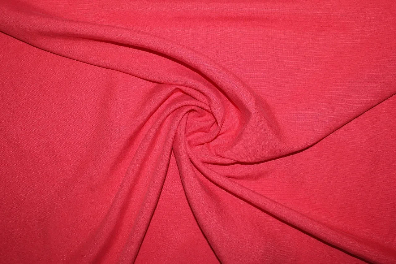 Linen Blend Broadcloth - Spicy Coral