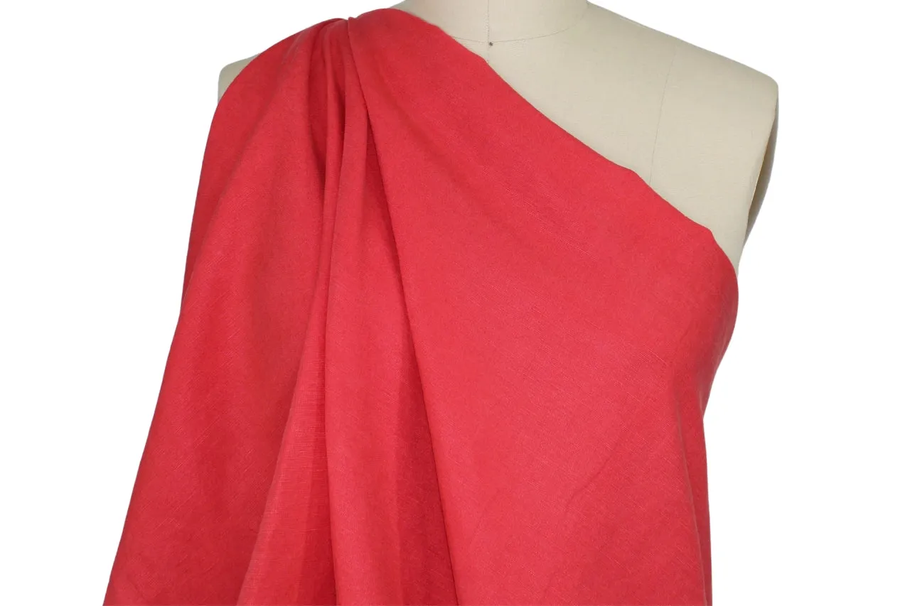 Linen Blend Broadcloth - Spicy Coral