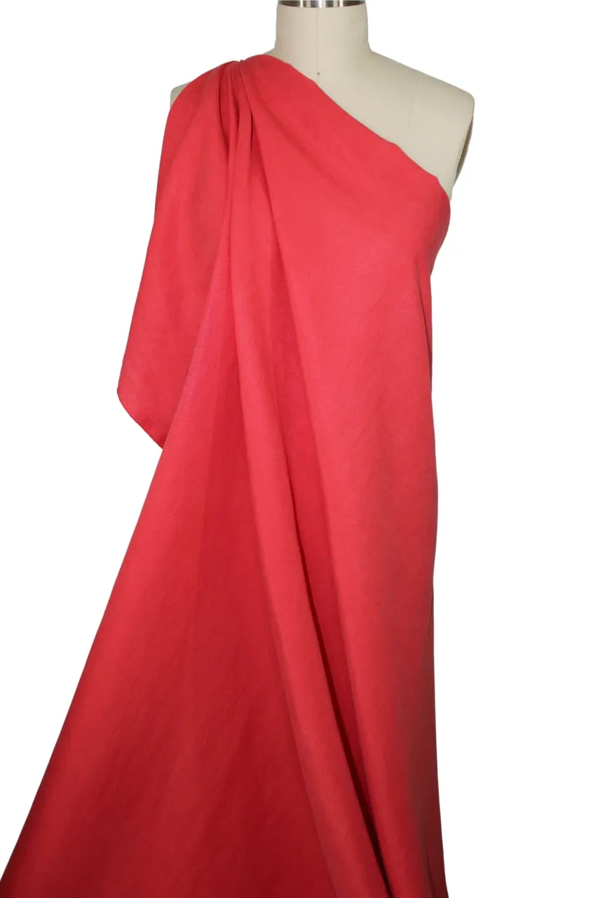 Linen Blend Broadcloth - Spicy Coral