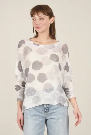 Mesh Dots Dolman Topper, Silver Combo