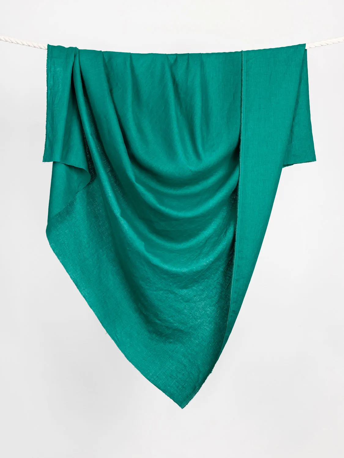 Midweight European Linen - Emerald Green - Swatch