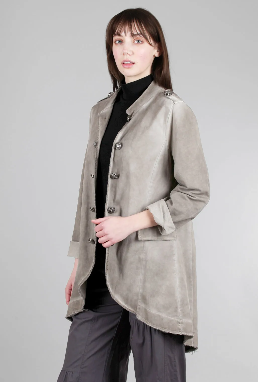 Military Button Jacket, Taupe